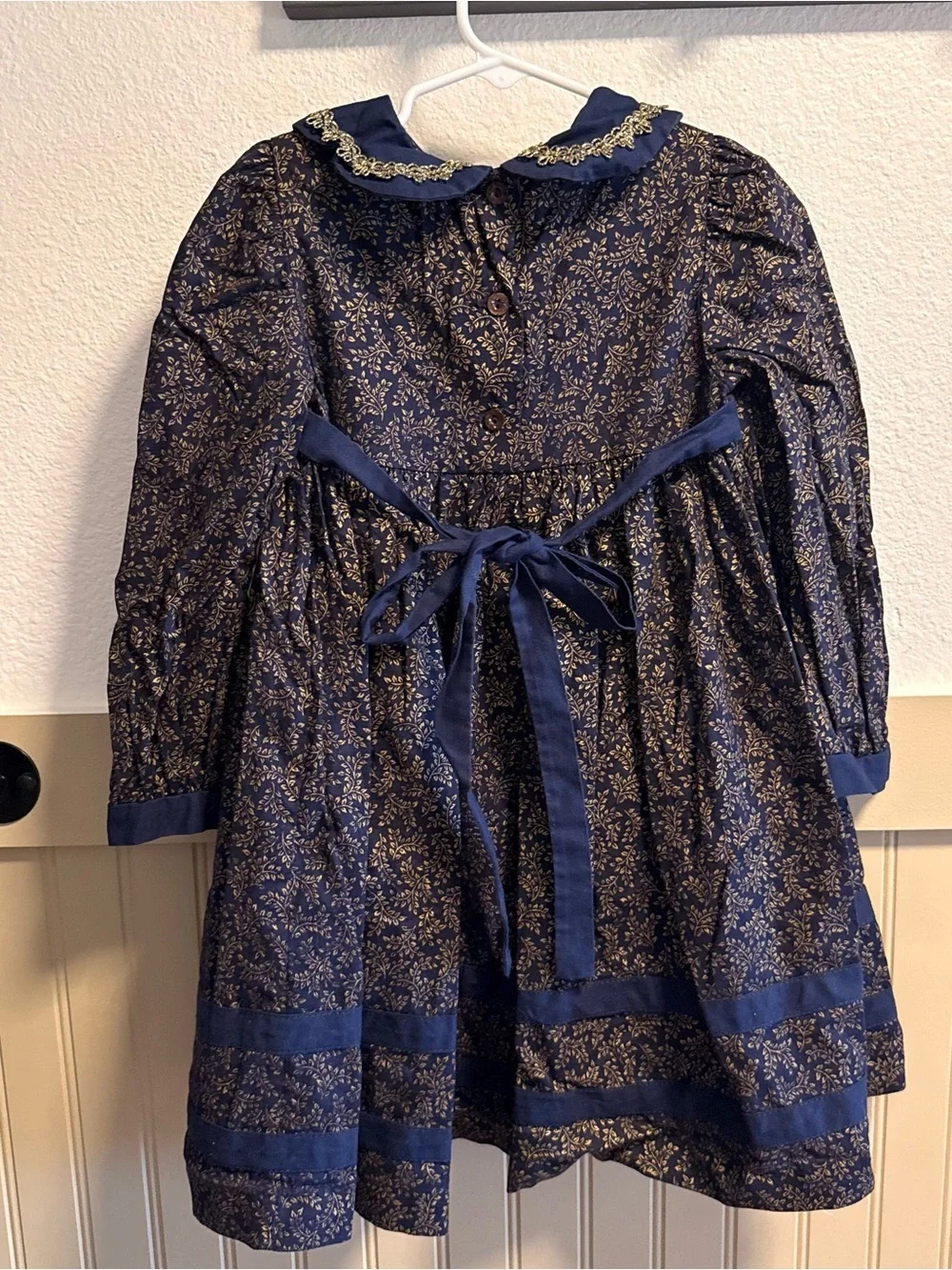 Bonnie Jean Navy and Gold Floral Dress Costume